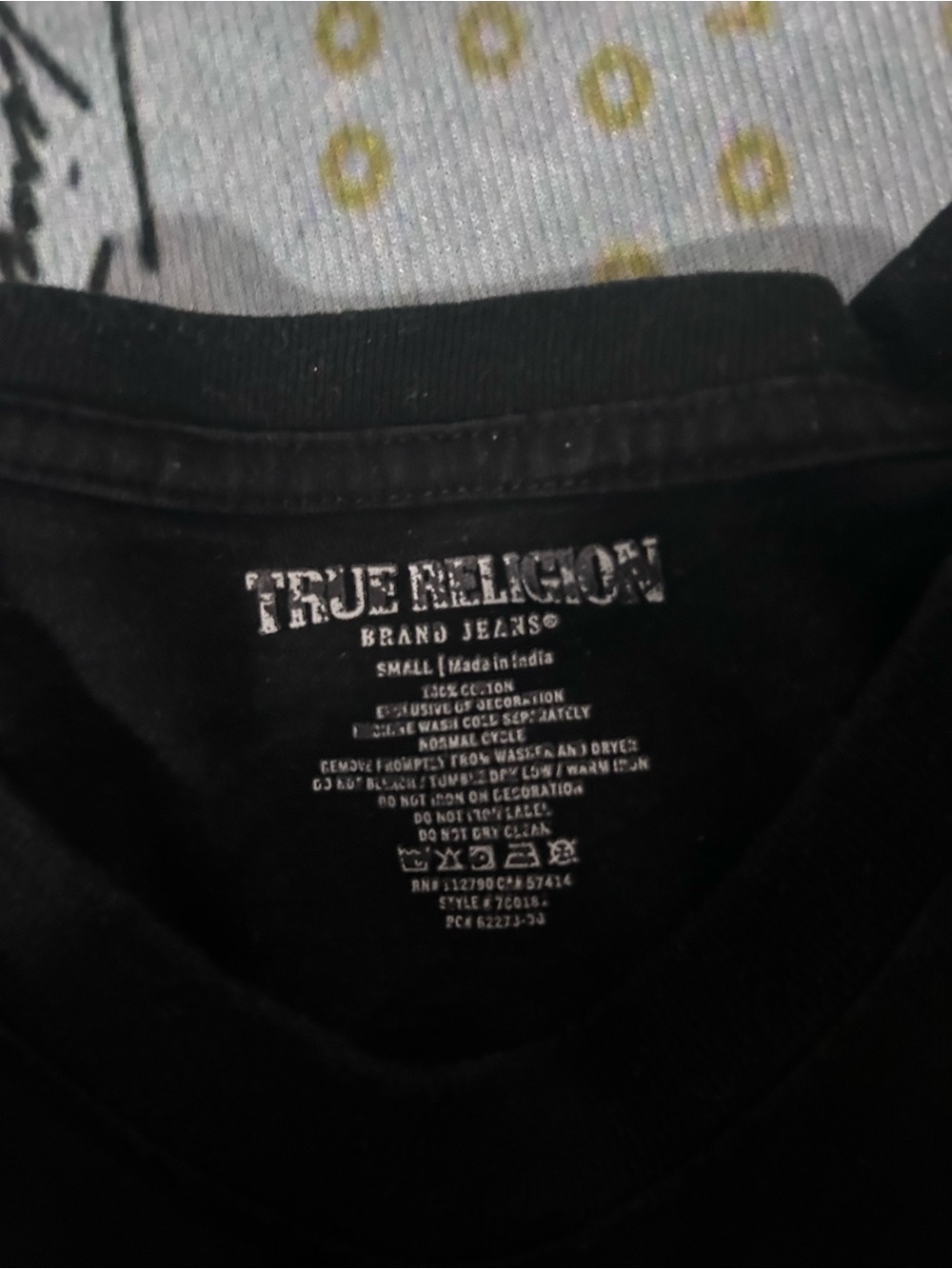 True Religion Men’s Black Crew Neck Logo Tee